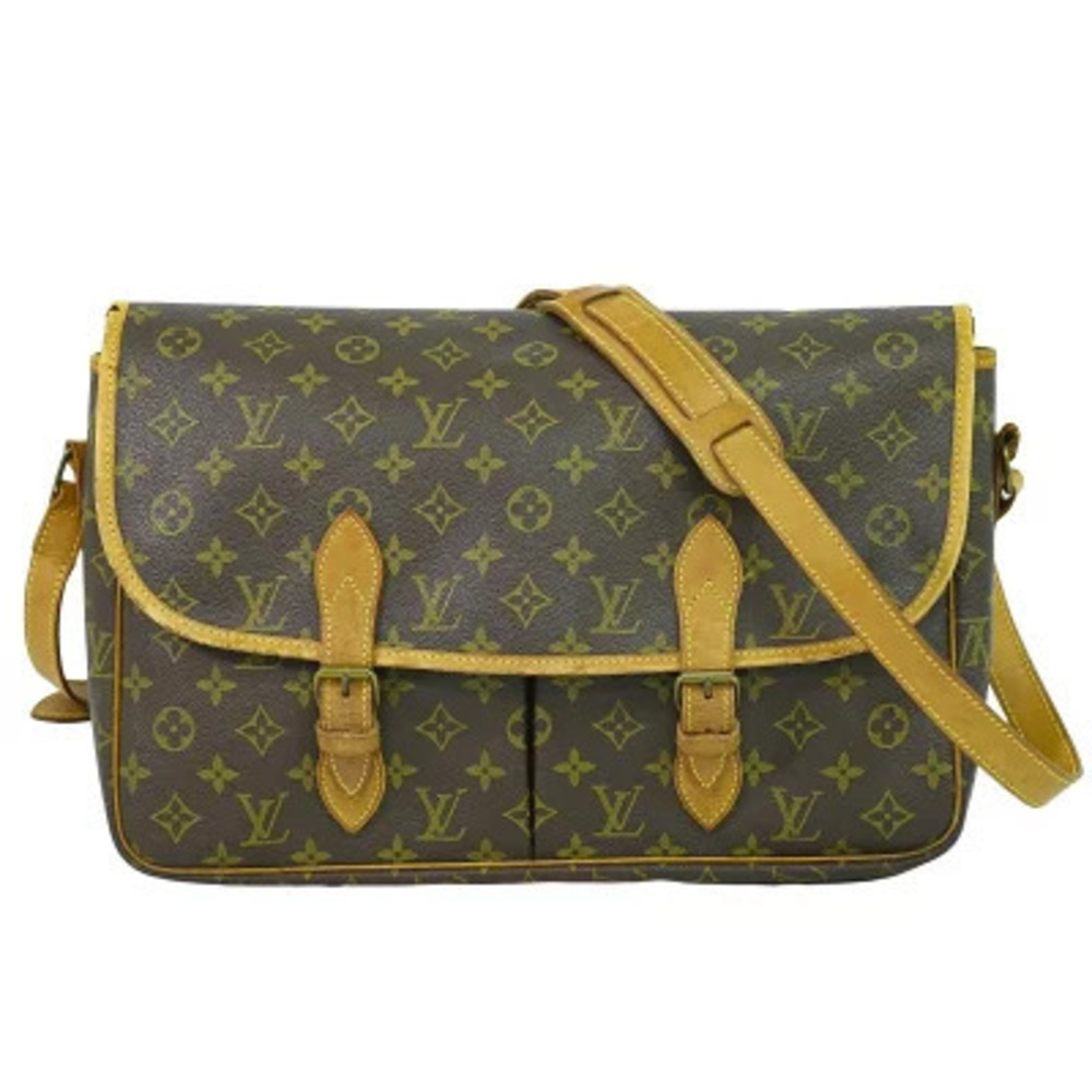 Louis Vuitton LV Gibeciere Pochette Shoulder Bag Leather Brown
